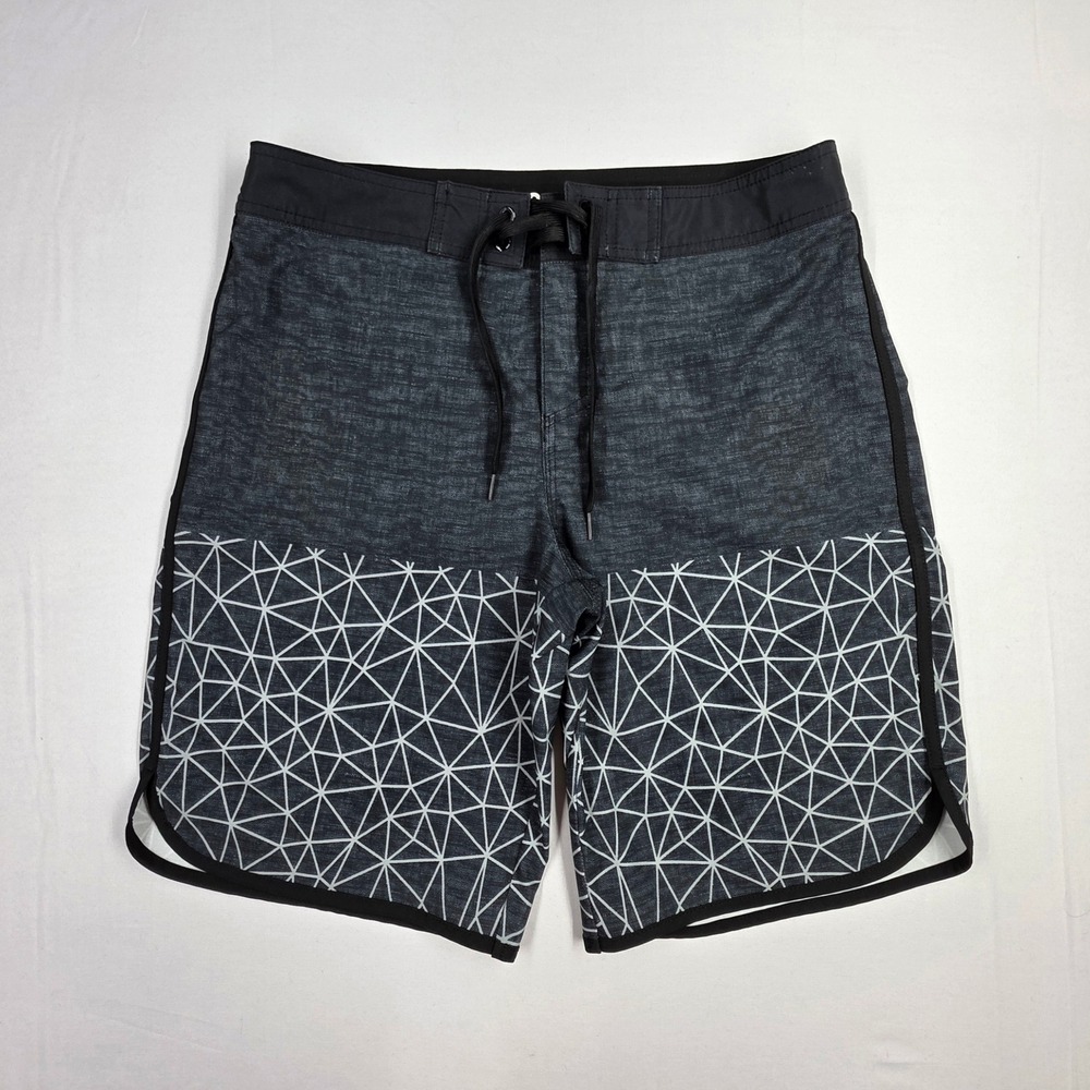 Mossimo Supply Co Mens Board Shorts Gray Geometric Triangle Print Size 32